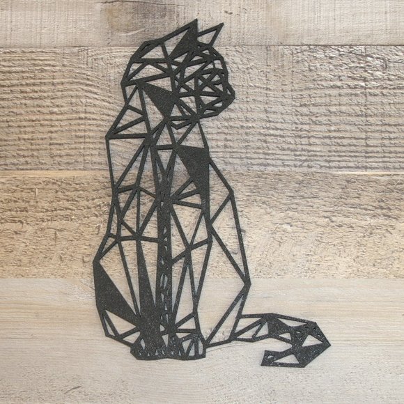 Cat Geometric 8" x 5" Wall Decor 3D Printed Wall Art Cat Feline Kitty Bl… - Picture 4 of 7